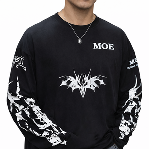 Camisetas estampadas para hombre, de algodón, manga larga, estilo oversize, para hombre, estilo urbano, con diseño de logotipo personalizado, fabricación. - Product Image 4