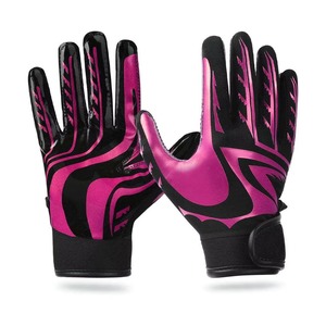 Gants de football américain personnalisés sublimés, vêtements de sport en spandex, nom et numéro de l'équipe, paume en silicone, gants de football américain unisexes - Product Image 6