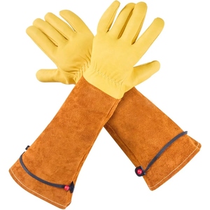 Professional Genuine Cow Leather Gardening <b>Gloves</b> Unisex Planting Gardening Safety <b>Gloves</b> - Product Image 2