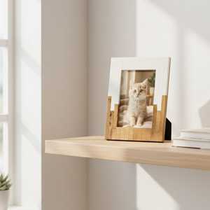 Marco de fotos de madera con incrustaciones de resina Zorella Luxe, moderno, artesanal, con diseño personalizado para un hogar de lujo. - Product Image 1
