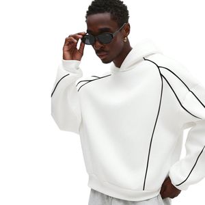 Sudadera con Capucha Oversize de Forro Polar para Hombre, 280 Gramos, Color Sólido, con Ribete en Contraste, Personalizable, Ecológica, Venta al por Mayor Otoño-Invierno - Product Image 5