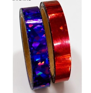 Wholesale Red Metallic Holographic Tape Roll Reflective Foil Adhesive Film Tape for DIY Crafts <b>Gift</b> Packing <b>Labeling</b> Decoration - Product Image 4