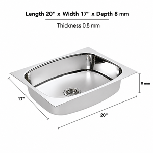 Évier de cuisine rectangulaire en acier inoxydable brossé à montage sous plan, à cuve unique, moderne, profond, facile à nettoyer, pour usage intérieur 5 - Product Image 6