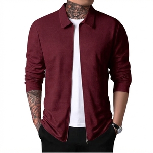 Autumn Men's Slim Fit Plain Dyed <b>Vintage</b> <b>Bomber</b> <b>Jacket</b> Casual Zipper Regular Sleeve Solid Color Outerwear XL Winter - Product Image 4