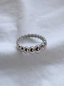 Anillo de Plata de Ley 925 Sólida con Cuentas Gruesas de 7mm, Anillo de Bolas de Plata Maciza, Anillo de Moda para Mujer y Hombre - Product Image 6