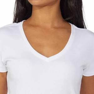 เสื้อยืดคอวีผ้าฝ้ายผสมใยไผ่แบบเป็นมิตรต่อสิ่งแวดล้อม สกรีนโลโก้ได้ เหมาะสำหรับออกกำลังกาย ใส่ได้ทั้งชายและหญิง ระบายอากาศดี ใส่ได้ทุกวันในช่วงฤดูร้อน แขนสั้น - Product Image 1