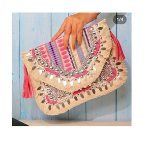 Indian Handmade Women's Boho Style Designer Clutch Elegant Beaded Evening Shopping Party Shoulder Bags Bohemian Messenger Bags - Product Image 6