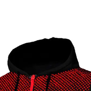Ensemble de survêtement sportif pour homme, noir à pois rouges, à capuche, manches longues, fermeture éclair, respirant, pour l'automne - Product Image 5