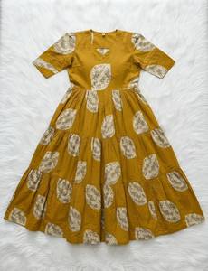 Vestido Anarkali de Algodón Grueso de Primera Calidad para Mujer con Forro de Crepé Suave |   Vestimenta Étnica India de Longitud Completa - Product Image 6