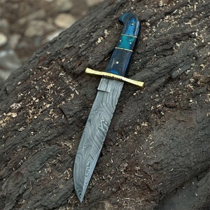 Couteau de survie, de chasse, de camping et de cuisine artisanal, personnalisé, prêt pour FBA, en acier Damas, avec manche en Micarta, pour activités de plein air, bushcraft et dépecage. - Product Image 3