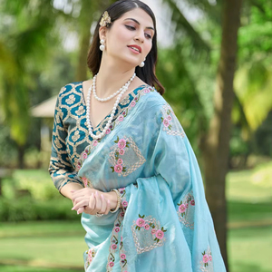 Indian Bollywood Best Selling Glamorous Fancy Ethnic Wear Look <b>Saree</b> Most Trendy Export <b>Sexy</b> Blouse Sari Boutique - Product Image 1