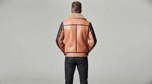 <b>Men</b> Winter <b>Fur</b> <b>Lined</b> <b>Jacket</b> Shearling Collar Casual Outdoor Zip Up <b>Jacket</b> Warm Comfortable Custom Apparel - Product Image 2