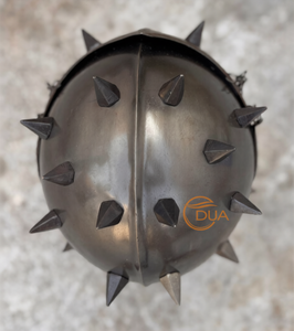 หมวกบาร์บูต้าแบบมีหนามยุคกลาง ทำจากเหล็กขัดเงา สวมใส่ได้ เหมาะสำหรับคอสเพลย์ คริสต์มาส และการแสดงประวัติศาสตร์ - Product Image 3