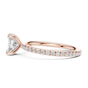 Bague de fiançailles en or massif 18 carats avec diamant de laboratoire taille coussin, certifié IGI, VVS E-F, pierres d'appoint, bijoux de luxe unisexe - Product Image 6