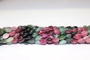 100% Natural Arrival Multi Tourmaline Smooth Oval Shape <b>Loose</b> Gemstones Plain <b>Beads</b> for Jewelry Making Craft - Product Image 2