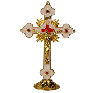 Freestanding Style Premium Bishop's Blessing Crucifix Custom Color Christian Catholic Church Christmas Decorative Crucifix - Product Image 1