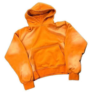 Sweat à capuche oversize personnalisé vintage délavé à l'acide, en coton épais, effet délavé minéral, streetwear, pull uni pour homme - Product Image 4