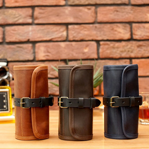 Estuche de Viaje para Relojes de Cuero Vintage, Organizador de Relojes para Hombre, Estuche de Almacenamiento Compacto, Personalizado con Grabado en Relieve, Precio al por Mayor - Product Image 6