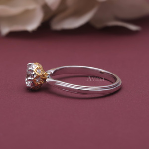 Bague de fiançailles solitaire en diamant cultivé en laboratoire certifié IGI, argent sterling 925 massif, halo caché, pour femme - Product Image 4