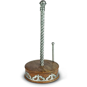 Elegant Wooden Paper Towel Holder Stand With Heavy Weighted Base For Kitchen Solid Wood Napkin Roll For Standard & Base Decor - Product Image 4