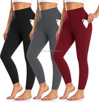 Leggings Deportivos para Mujer, Hechos en Pakistán, de Spandex/Nylon, Sólidos, de Secado Rápido, Transpirables, Cintura Elástica, OEM, para Yoga y Gimnasio