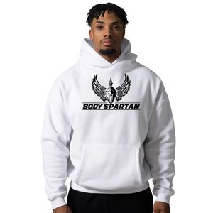 Sweat-shirt à capuche blanc pour homme, en molleton épais, à manches longues, décontracté, athlétique, streetwear, vêtements de sport - Product Image 2