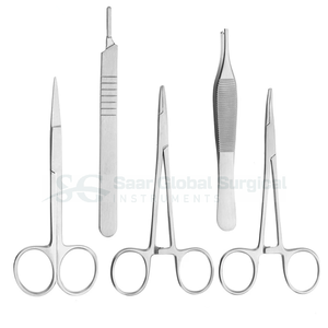 Juego de Instrumentos Quirúrgicos de Acero Inoxidable Duradero, Fuente de Alimentación Manual, Kit de Sutura, Almohadilla de Práctica, Uso Hospitalario, Certificado CE Clase I - Product Image 2