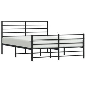 Cadre de lit double en acier noir avec revêtement poudré, lits en métal - Product Image 4