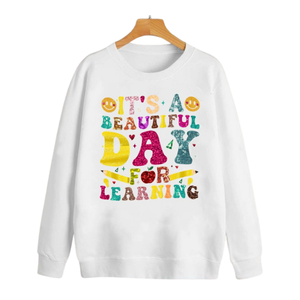 เสื้อสเวตเชิ้ตผ้าฝ้ายฟลีซสำหรับผู้หญิง งานปักด้านหน้า ระบายอากาศได้ดี ประดับเลื่อมวิบวับด้านหลัง สไตล์นักเรียน พร้อมส่ง กำลังเป็นที่นิยม ขายดี - Product Image 4