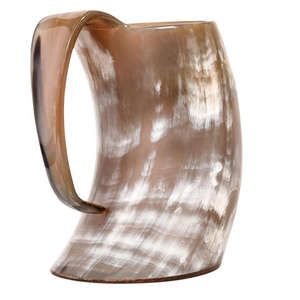 Corne à boire authentique vintage Viking en corne de buffle, tasse à bière naturelle faite à la main en forme de cloche, vente en gros - Product Image 1