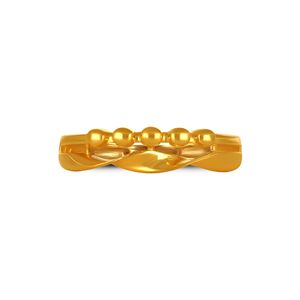 Anillo de Oro con Cuentas Brillantes Solaris Infinite Loop, Banda de Oro de Alto Brillo con Diseño de Esferas Entrelazadas - Product Image 3