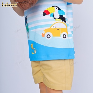 Ensemble de vêtements d'été pour garçons Babeeni, broderie d'oiseaux, motif 3D, 100% coton, certifié OEKO-TEX, décontracté, luxe, ODM, OEM, personnalisé - Product Image 5