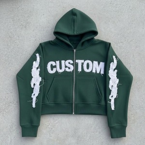 Custom <b>Pink</b> Pullover <b>Hoodie</b> Oversized Regular Fit Dripping Applique Letter Design Streetwear Unisex French Terry Oem Service - Product Image 3