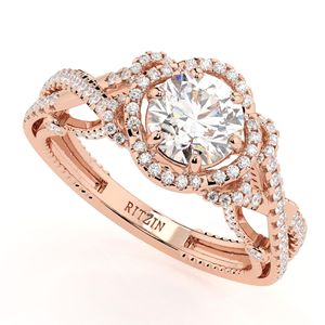 Anillo de Aniversario RITZIN con Corte Redondo, Halo Trenzado, Elegante y Resistente para Mujer en Blanco/Amarillo/Oro/Plata - Product Image 5