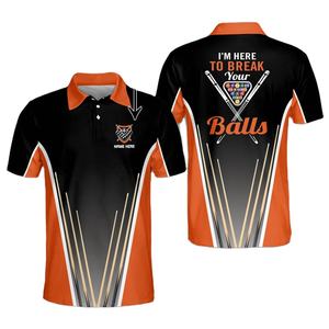 Maillot de billard personnalisé pour homme, 100 % polyester, respirant, avec impression sur mesure pour joueur de billard - Product Image 1