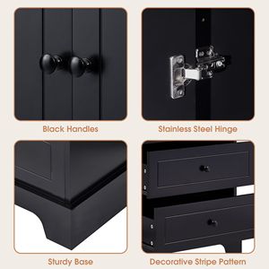 Armadio con Ripiani Regolabili, 2 Ante e 4 Cassetti in MDF con Finitura Verniciata per Bagno o Ufficio - Product Image 5
