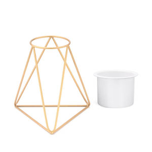 Support de pot de fleurs en fer au design moderne, finition dorée, pour fleurs artificielles, taille personnalisée, décoration de table, mariage, maison, bureau - Product Image 4