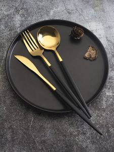 Minimalist Metal Cutlery Set Stainless Steel Fork Knife Spoon <b>Mirror</b> Finish Dishwasher Safe Dinnerware Set - Product Image 2