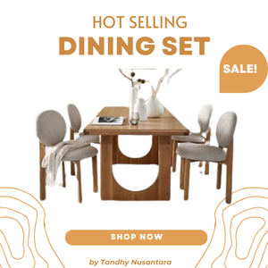 Juego de Mesa de Comedor de Madera Sólida para Restaurante con Diseño Moderno, Uso Comercial, Hecho en Indonesia - Product Image 6