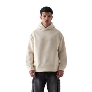 Sudadera con capucha de forro polar para hombre, corte regular, con cremallera, estilo urbano, hombros caídos, algodón de 500g de alto gramaje, con bolsillo, antiencogimiento, funcional - Product Image 1