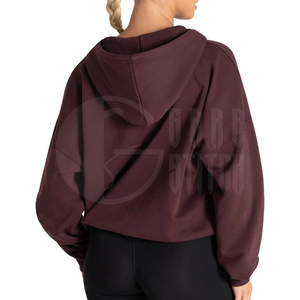 Custom <b>Zip</b> <b>Up</b> Hoodies Women Knitted Zipper Hooded Sweatshirt - Product Image 3