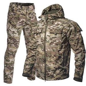 Conjunto de Chaqueta y Pantalones Tácticos de Camuflaje para Hombre, con Cremallera Completa, Capucha, para Caza al Aire Libre, Alta Visibilidad, Transpirable, Certificado CE, Ropa de Trabajo - Product Image 1