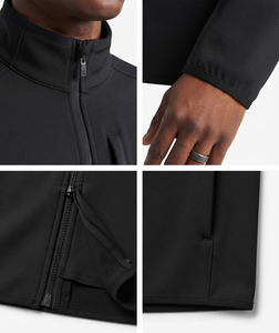 Veste polaire pour homme sur mesure en gros, fermeture éclair intégrale, col montant, coupe-vent décontracté, vêtement d'extérieur pour l'hiver, service OEM ODM personnalisé - Product Image 5
