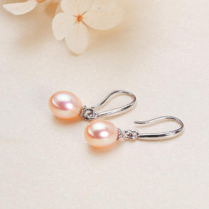 Pendientes Sencillos de Perlas de Agua Dulce Genuinas de Zhuji Mountain Lake, Joyería de Perlas, Venta al por Mayor - Product Image 4