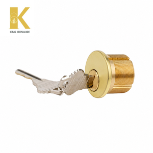 Cylindre de serrure à mortaise King 25 mm, entraxe SX, laiton brillant finition 605, inspection usine complète, qualité sécurité, entraxe réglable - Product Image 1