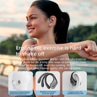 Earbuds TWS Nirkabel T16 BT5.4 ENC IPX6 Tahan Air Earphone Olahraga dengan Pengait Telinga, Daya Tahan Baterai 9 Jam