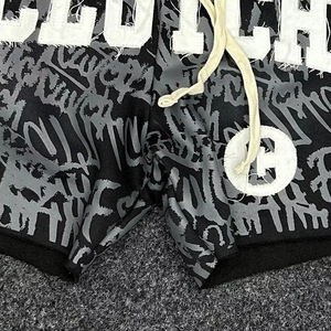 Shorts en molleton technique 100% coton français avec poche pour hommes, shorts personnalisés en gros, shorts de mode streetwear pour hommes - Product Image 3