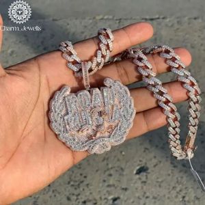 จี้ Charm_Jewells เงินแท้ 925 ชุบทอง 22K ได้รับการรับรองจาก IGI ประดับเพชรโมอิสซาไนต์ทรง Bezel Set สไตล์ฮิปฮอป สำหรับผู้ชาย สวมใส่ได้ทุกวัน - Product Image 3