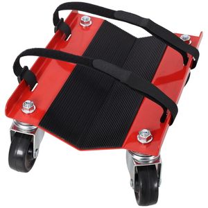Chariot de transport robuste pour motoneige, capacité 1500 lb, avec roulettes pivotantes de 2,5 po, glissière en V et patins en caoutchouc pour la protection des skis, couleur rouge - Product Image 3