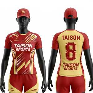 ชุดแบดมินตันหญิง ผ้าโพลีเอสเตอร์ผสมสแปนเด็กซ์ 150 GSM แห้งเร็ว กระโปรงไล่เฉดสีแดง พิมพ์ลายแบบซับลิเมชั่นตามสั่ง - Product Image 4
